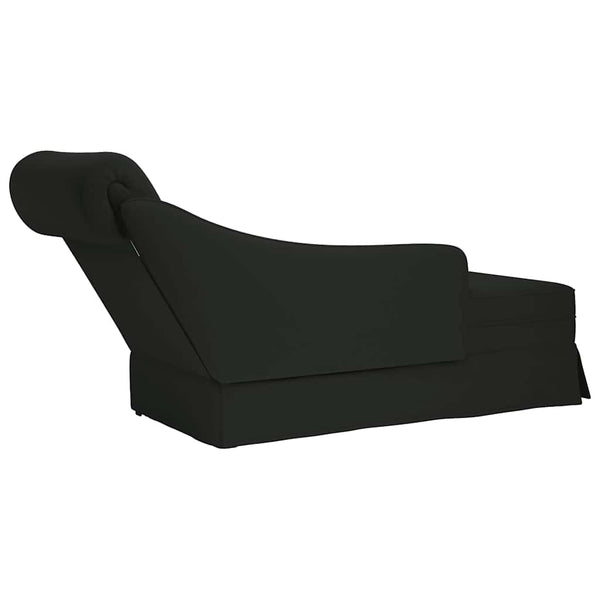 Schwarze Samt Chaiselongue mit Nackenrolle
