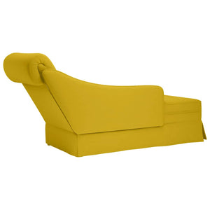 Gelbe Samt Chaiselongue mit Nackenrolle