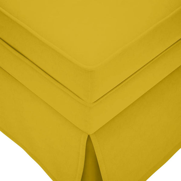 Gelbe Samt Chaiselongue mit Nackenrolle