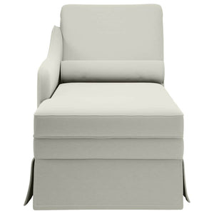 Creme Samt Chaiselongue mit Nackenrolle