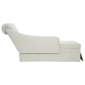 Creme Samt Chaiselongue mit Nackenrolle