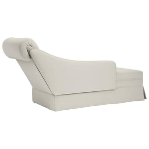 Creme Samt Chaiselongue mit Nackenrolle