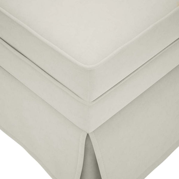 Creme Samt Chaiselongue mit Nackenrolle