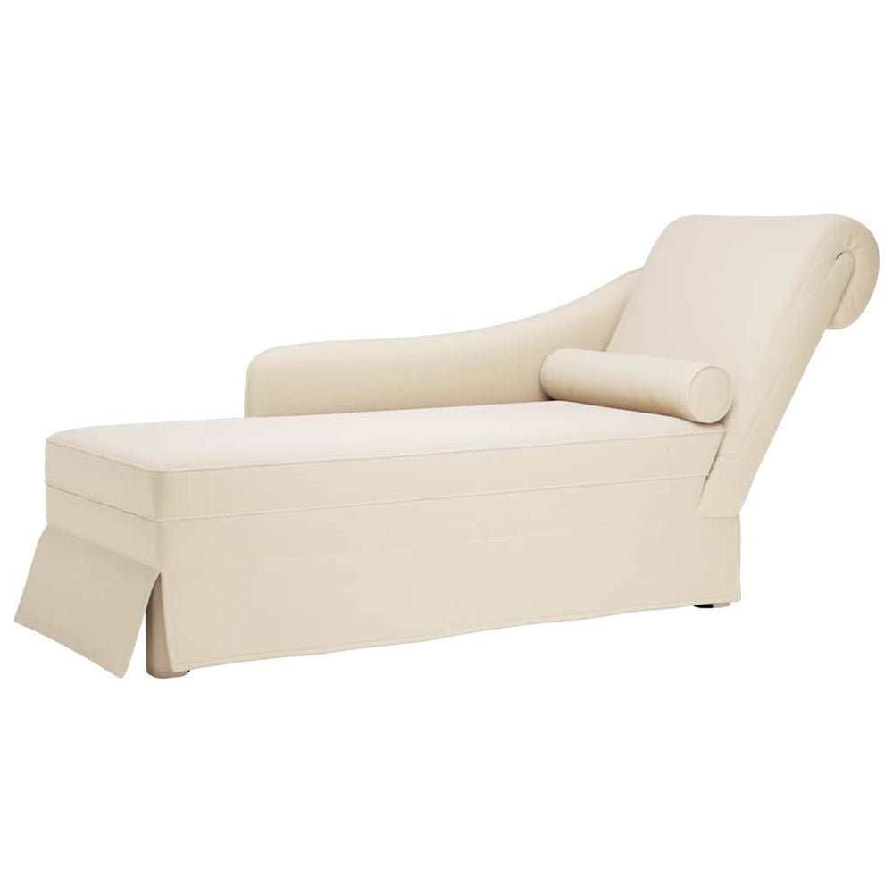 vidaXL Chaise longue avec traversin et accoudoir droit Tissu