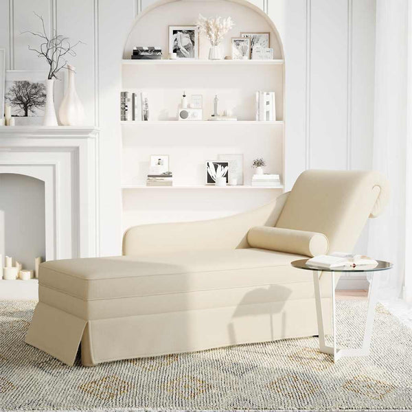 Leinen Chaiselongue mit Nackenrolle