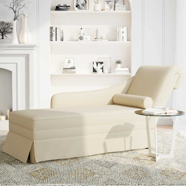 Leinen Chaiselongue mit Nackenrolle