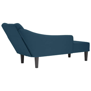 Blaue Samt Chaiselongue mit Armlehne Rechts