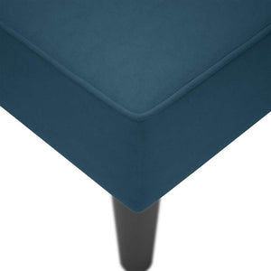 Blaue Samt Chaiselongue mit Armlehne Rechts