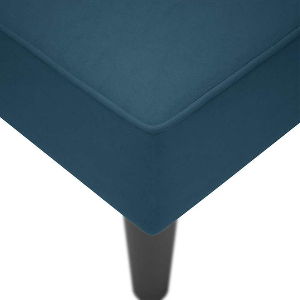 Blaue Samt Chaiselongue mit Armlehne Rechts