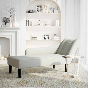 vidaXL Chaise longue avec accoudoir droit Gris clair Velours