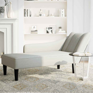 vidaXL Chaise longue avec accoudoir droit Gris clair Velours