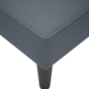 Dunkelgraue Samt Chaiselongue mit Armlehne Rechts