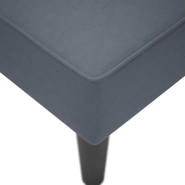 Dunkelgraue Samt Chaiselongue mit Armlehne Rechts