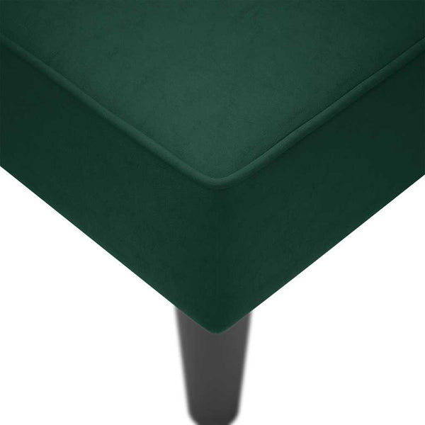 Dunkelgrüne Samt Chaiselongue mit Armlehne rechts