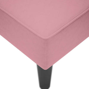 Rosa Samt Chaiselongue mit Armlehne Rechts
