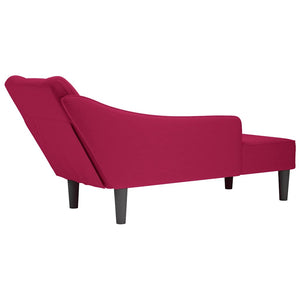 Weinrote Samt Chaiselongue mit Armlehne
