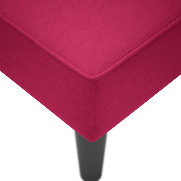 Weinrote Samt Chaiselongue mit Armlehne