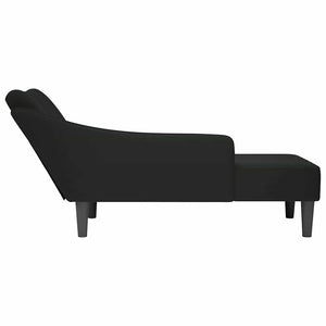 Schwarze Samt Chaiselongue mit Armlehne Rechts