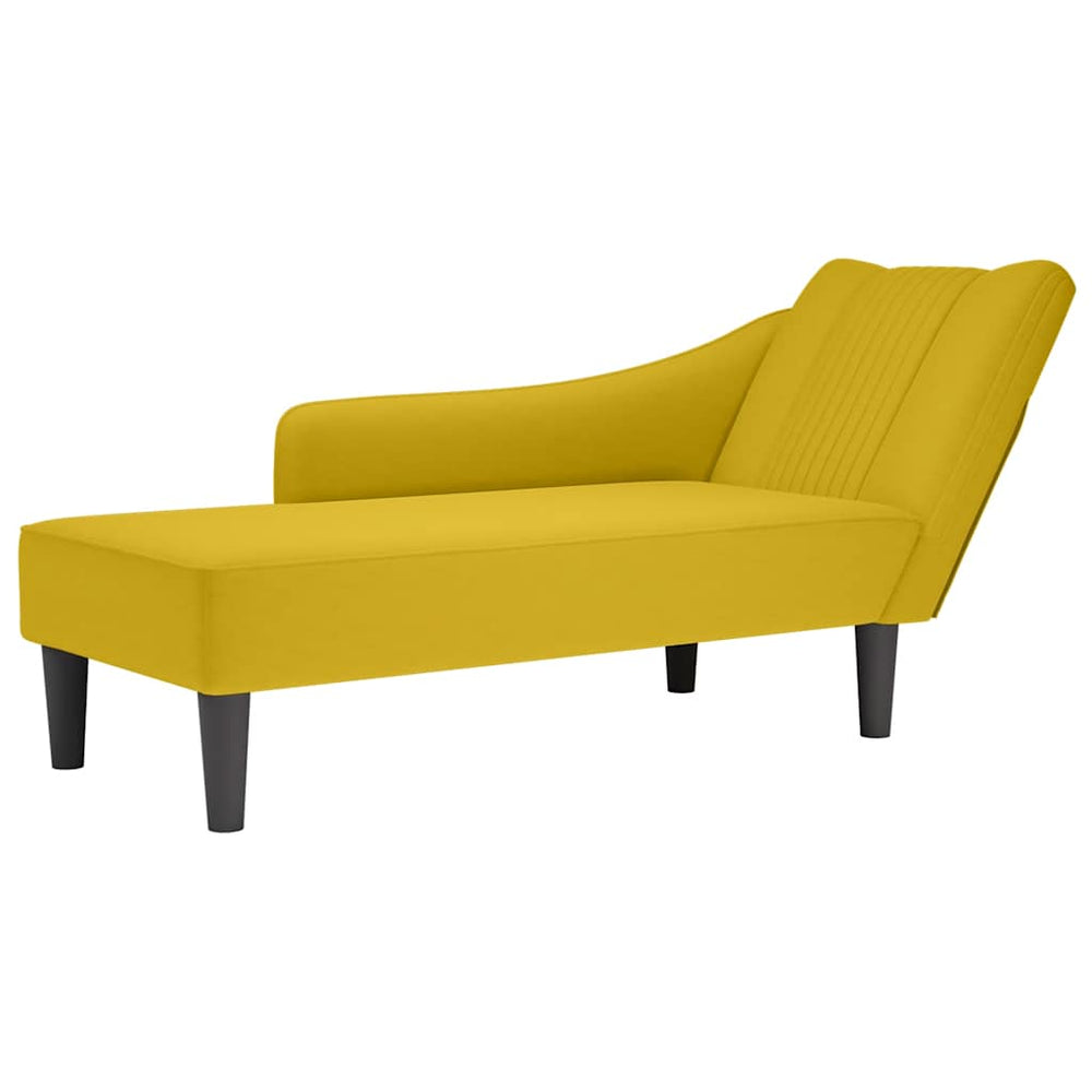 vidaXL Méridienne avec accoudoir droit Velours jaune