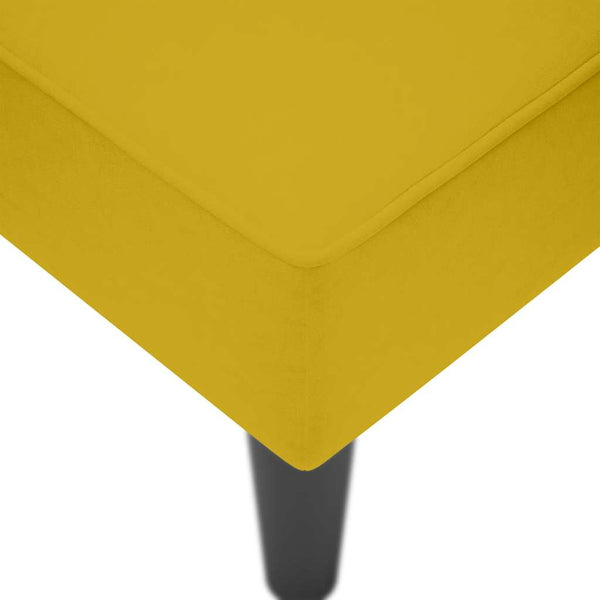 Gelbe Samt Chaiselongue mit Armlehne