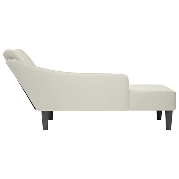 Creme Samt Chaiselongue Rechts