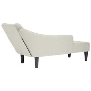Creme Samt Chaiselongue Rechts