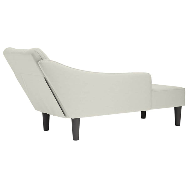 Creme Samt Chaiselongue Rechts
