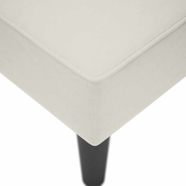 Creme Samt Chaiselongue Rechts