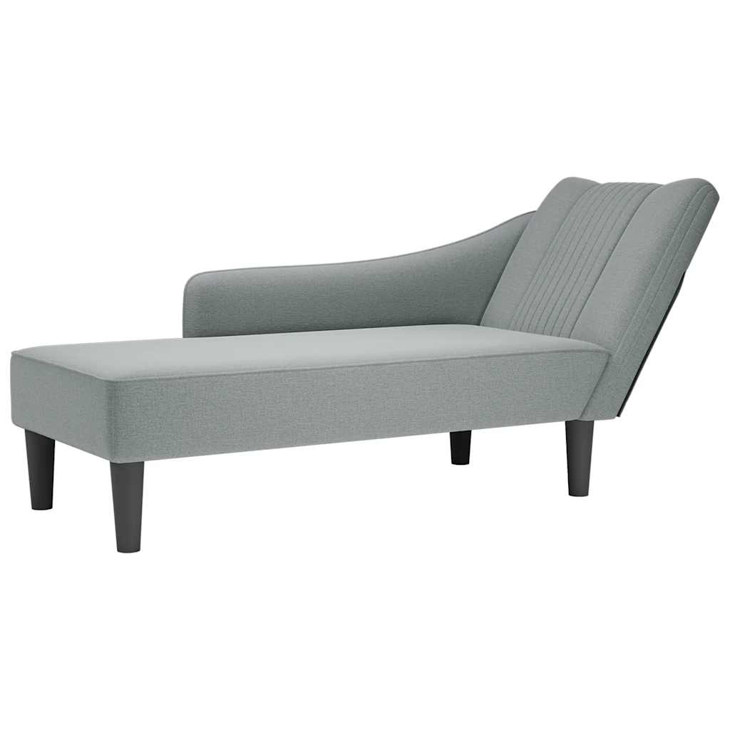 Hellgraue Chaiselongue mit Armlehne rechts