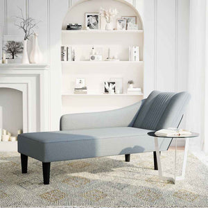 Hellgraue Chaiselongue mit Armlehne rechts