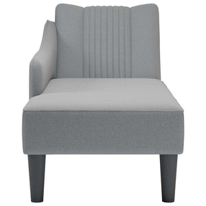 Hellgraue Chaiselongue mit Armlehne rechts