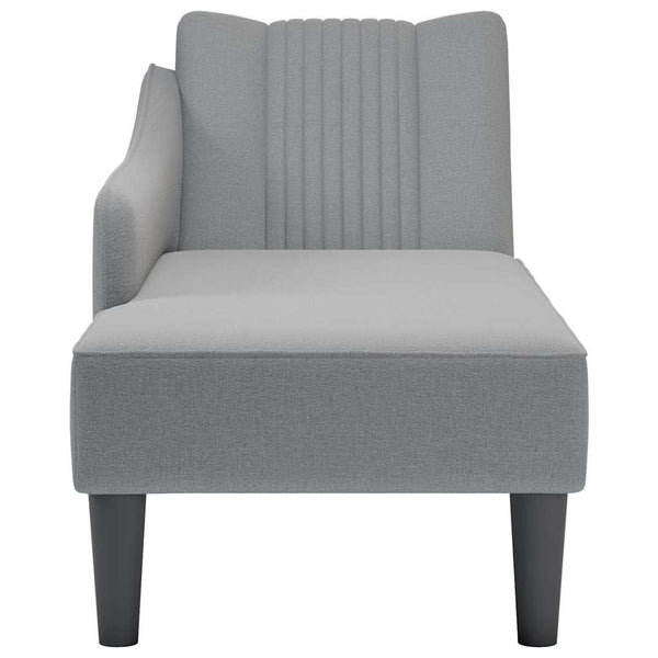 Hellgraue Chaiselongue mit Armlehne rechts