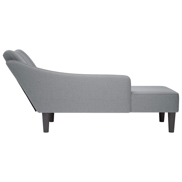 Hellgraue Chaiselongue mit Armlehne rechts