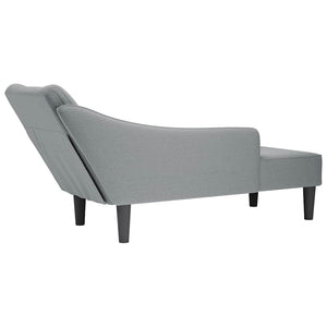 Hellgraue Chaiselongue mit Armlehne rechts