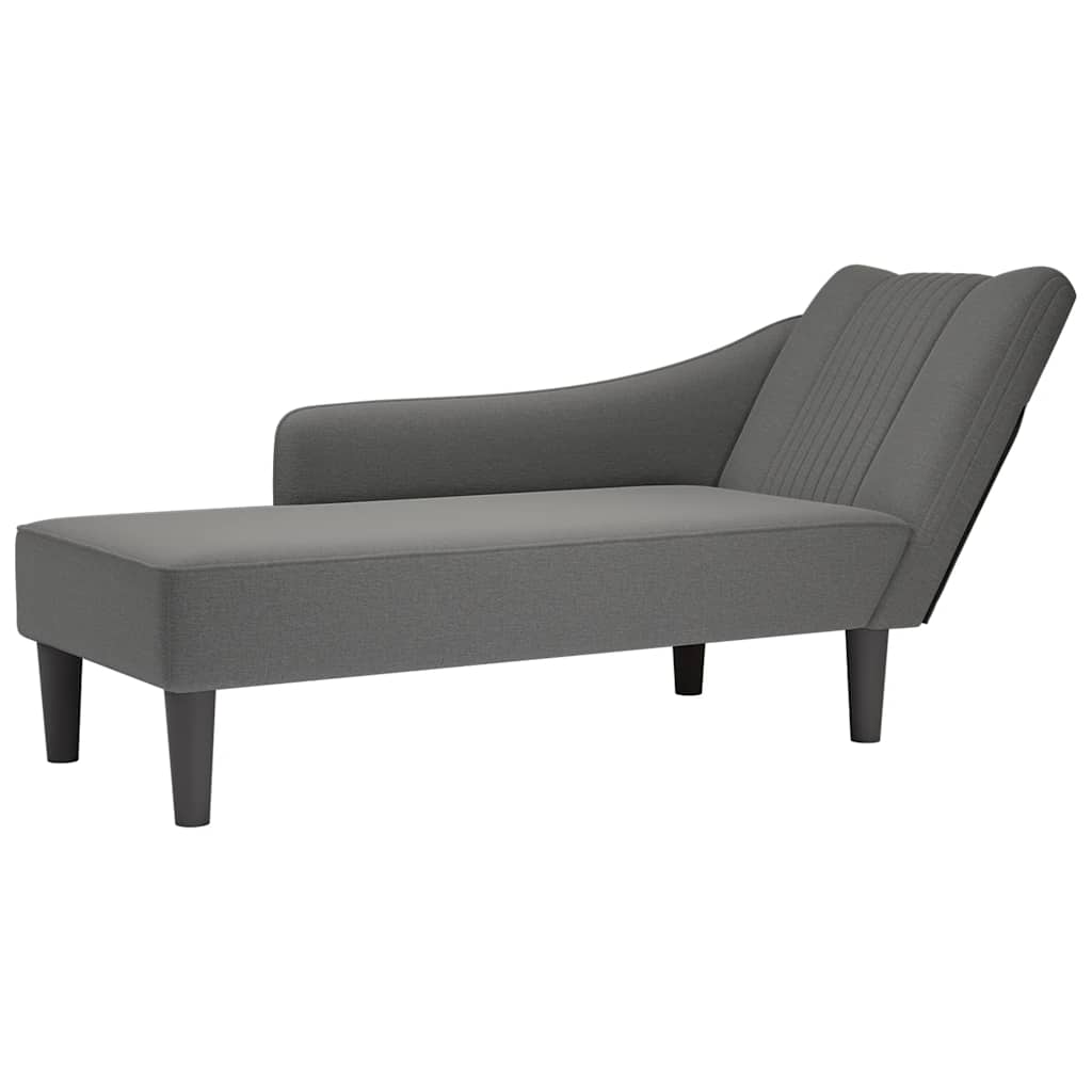 Dunkelgraue Chaiselongue mit Armlehne Rechts