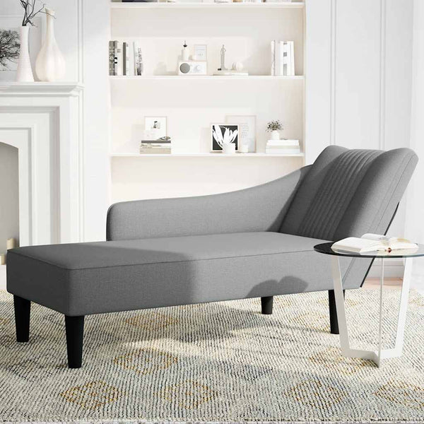 Dunkelgraue Chaiselongue mit Armlehne Rechts