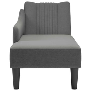 Dunkelgraue Chaiselongue mit Armlehne Rechts