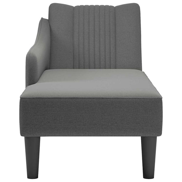 Dunkelgraue Chaiselongue mit Armlehne Rechts