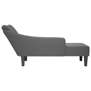 Dunkelgraue Chaiselongue mit Armlehne Rechts