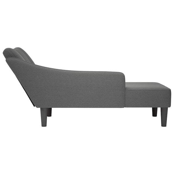 Dunkelgraue Chaiselongue mit Armlehne Rechts