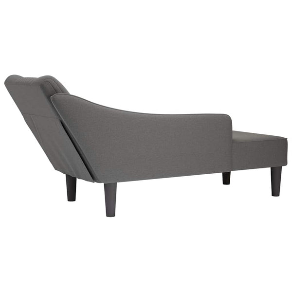 Dunkelgraue Chaiselongue mit Armlehne Rechts