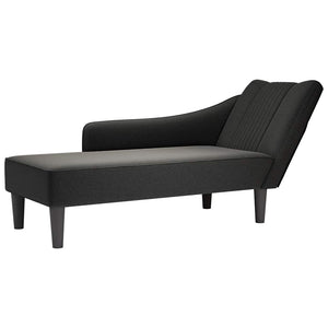 Schwarze Chaiselongue mit Armlehne Rechts