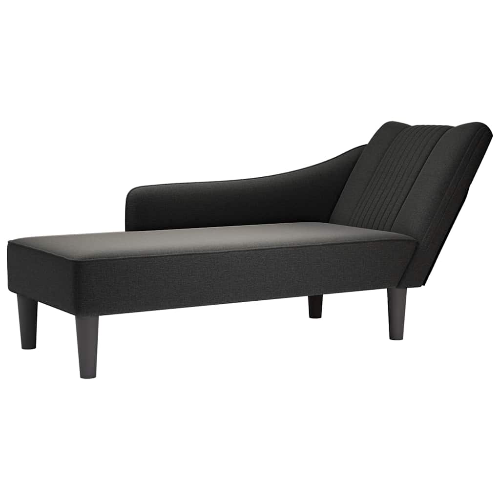 Schwarze Chaiselongue mit Armlehne Rechts