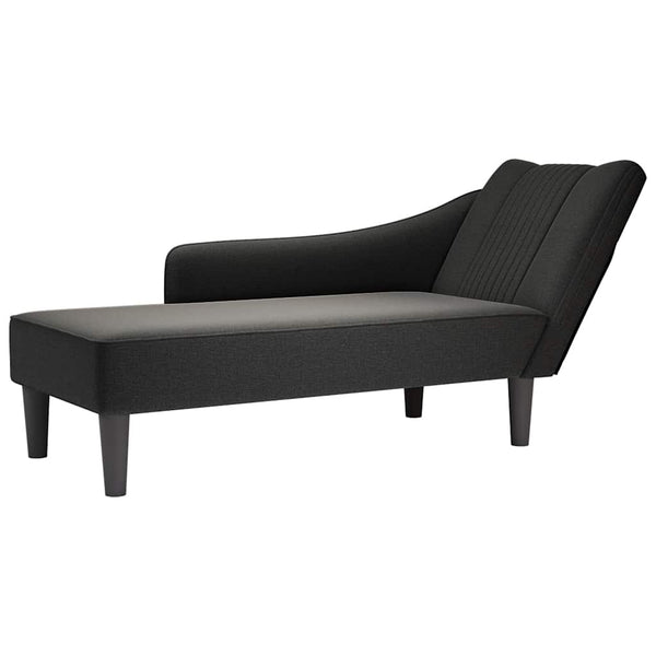 Schwarze Chaiselongue mit Armlehne Rechts