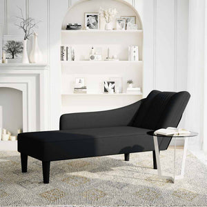 Schwarze Chaiselongue mit Armlehne Rechts