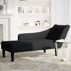 Schwarze Chaiselongue mit Armlehne Rechts