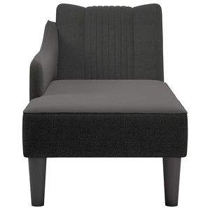 Schwarze Chaiselongue mit Armlehne Rechts