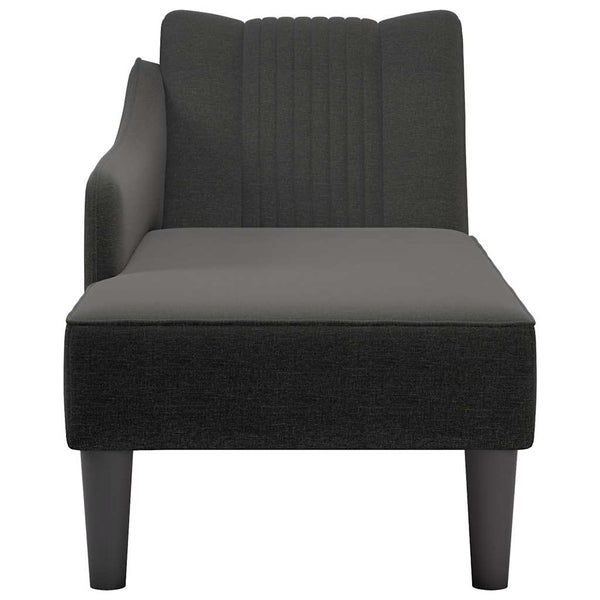 Schwarze Chaiselongue mit Armlehne Rechts