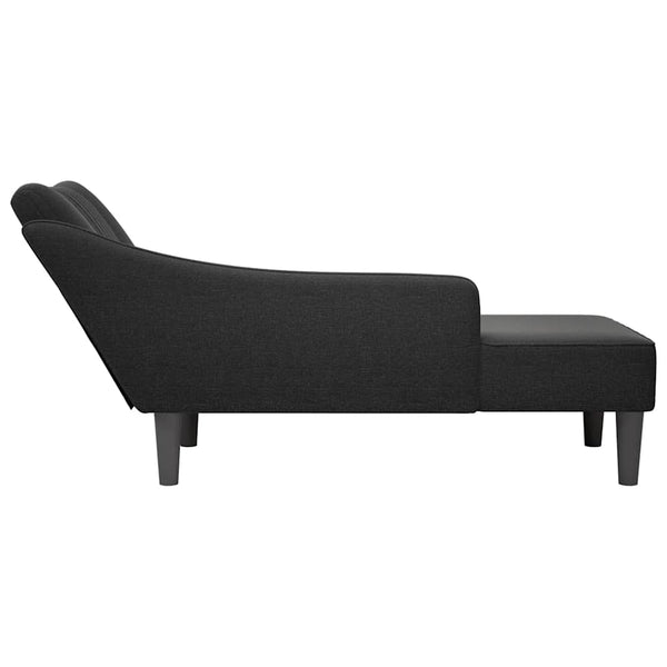 Schwarze Chaiselongue mit Armlehne Rechts