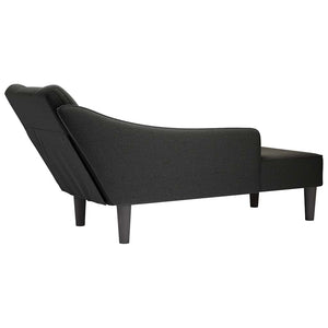 Schwarze Chaiselongue mit Armlehne Rechts